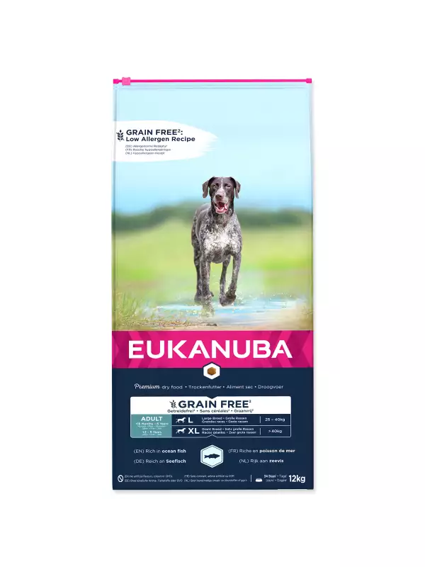 Krmivo EUKANUBA Adult Large & Giant Grain Free Ocean Fish 12kg