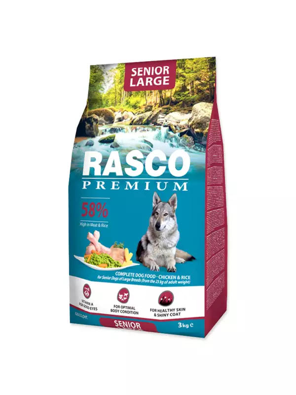 Krmivo Rasco Premium Senior Large kuře s rýží 3kg