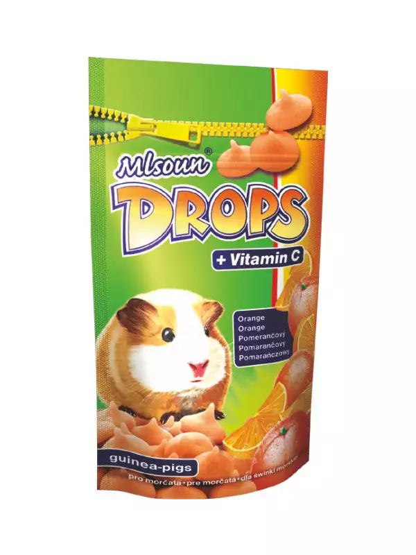Drops - pomeranč, pamlsek pro hlodavce 75g