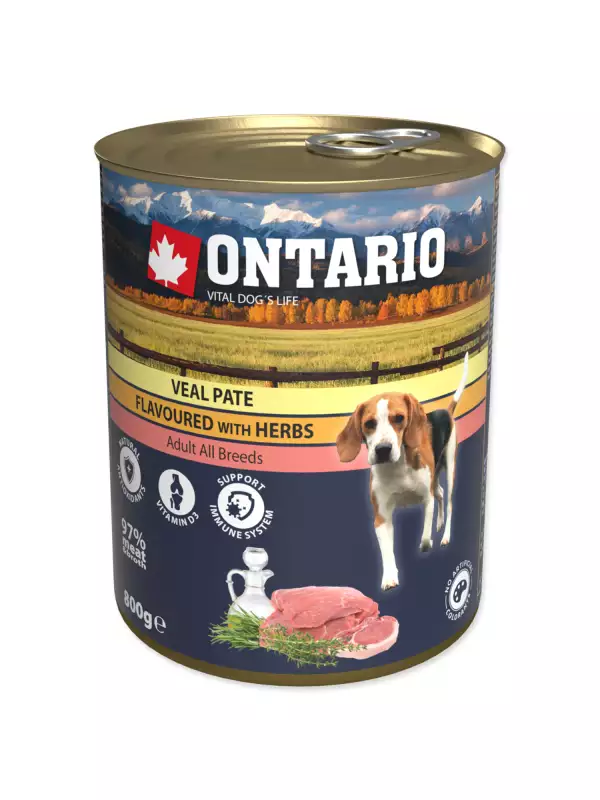 Konzerva Ontario telecí s bylinkami, paté 800g