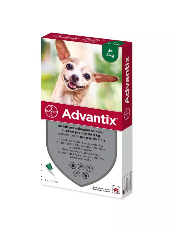 Pipeta Advantix Spot-on 1x0,4ml do 4kg !