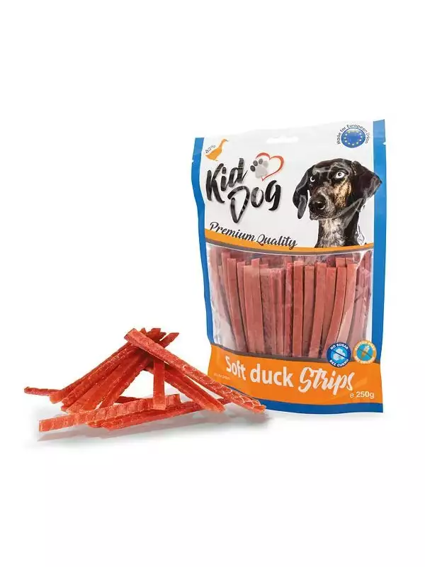 KIDDOG kachní proužek, měkké masíčko 250 g