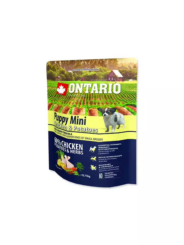 Krmivo Ontario Puppy Mini Chicken & Potatoes 0,75kg