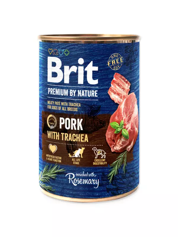 Konzerva Brit Premium by Nature vepřové s průdušnicí 400g