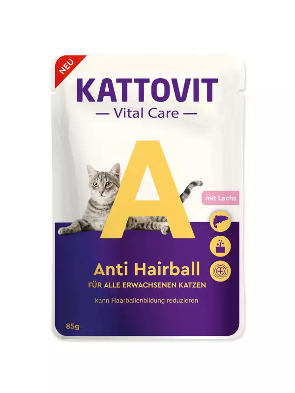 Kapsička Kattovit Vital Care Anti Hairball losos 85g