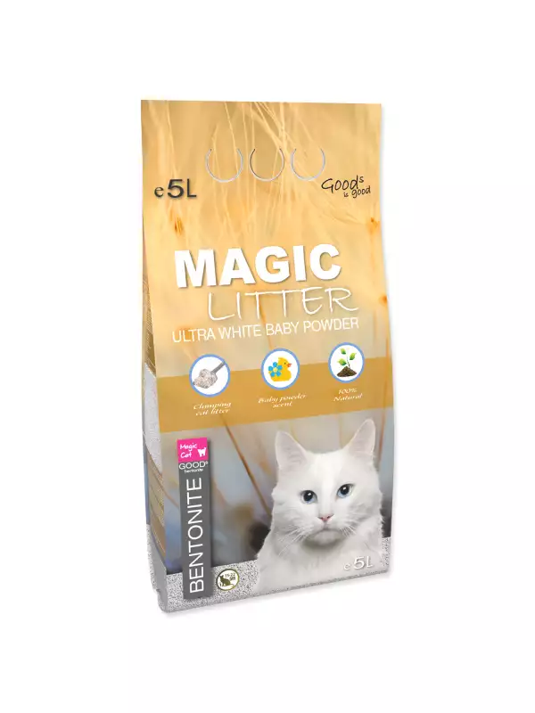 Kočkolit Magic Litter Bentonite Ultra White Baby Powder 5L/4,4kg