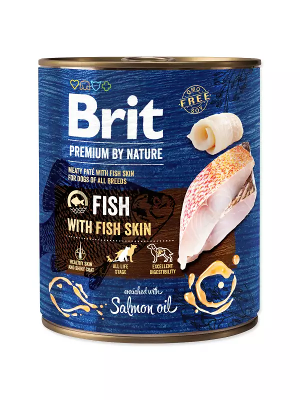 Konzerva Brit Premium by Nature ryba s kůží 800g