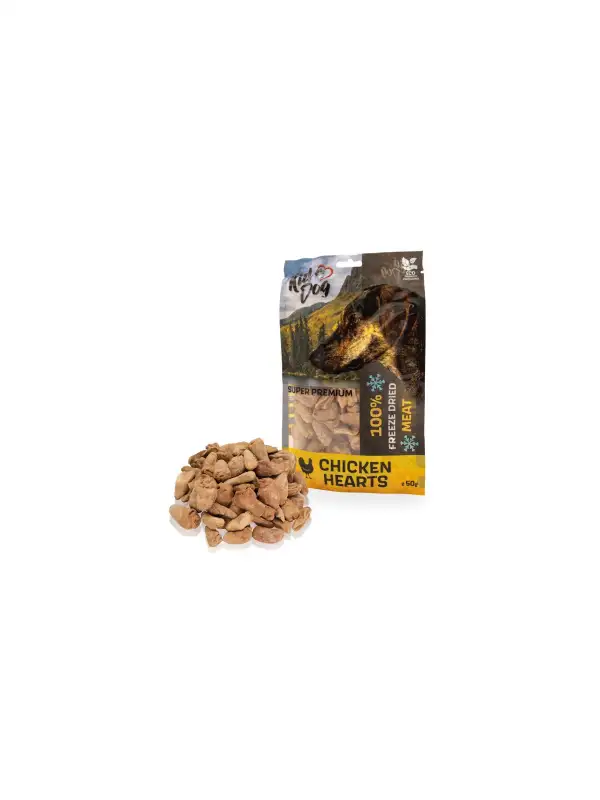 KIDDOG SUPER PREMIUM 100% kuřecí srdíčka sušená mrazem 50 g