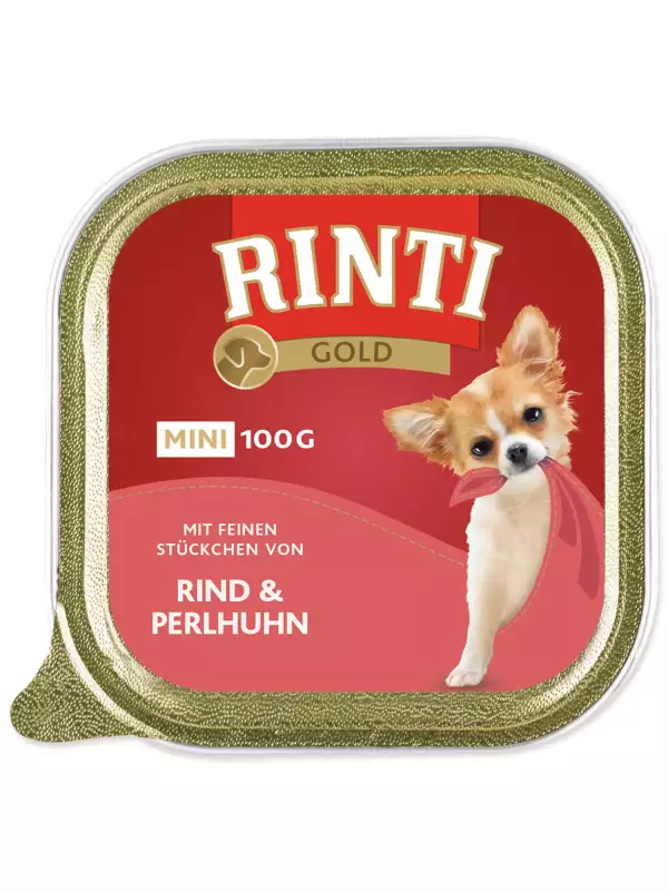 Vanička Rinti Gold Adult Mini hovězí a perlička 100g