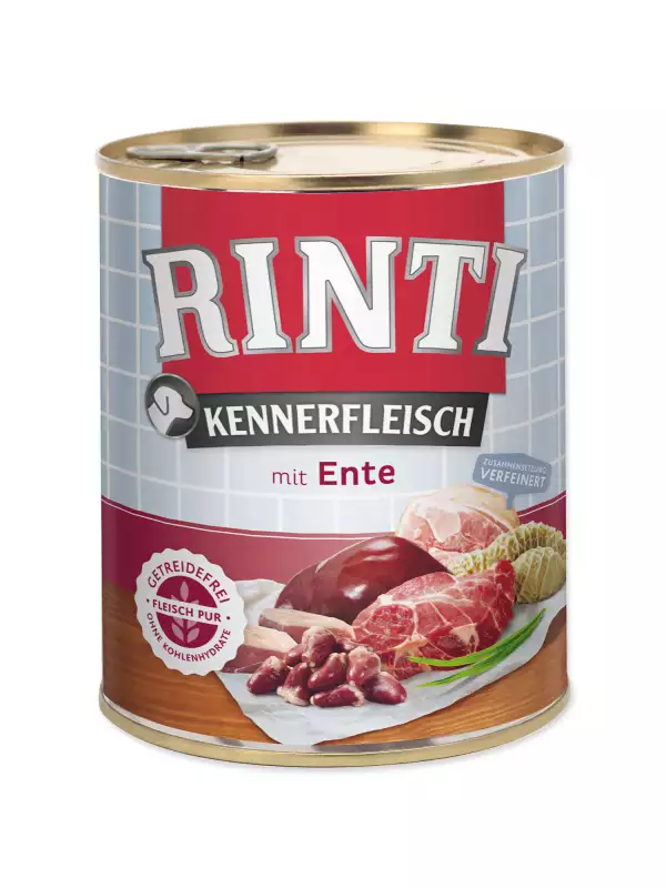 Konzerva Rinti Kennerfleisch Adult kachní srdce 800g