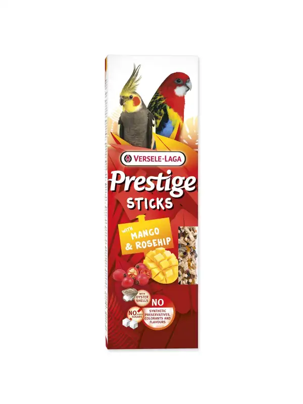 Tyčinky Versele-Laga  Prestige velký papoušek s mangem a šípkem 140g 2ks 