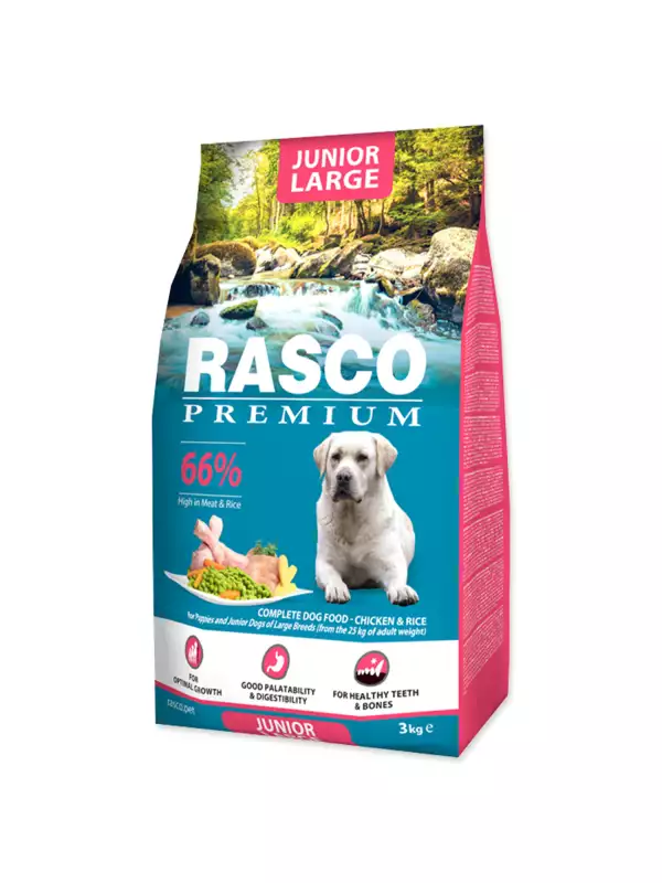 Krmivo Rasco Premium Junior Large kuře s rýží 3kg