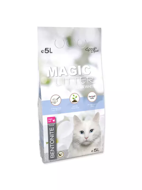 Kočkolit Magic Litter Bentonite Ultra White 5l/4,4kg