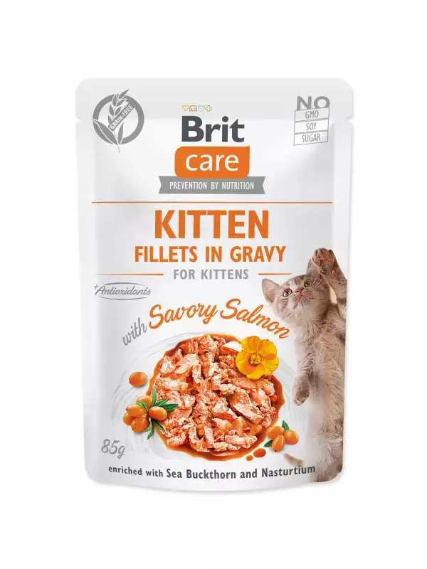 Kapsička Brit Care Cat Kitten losos, filety v omáčce 85g