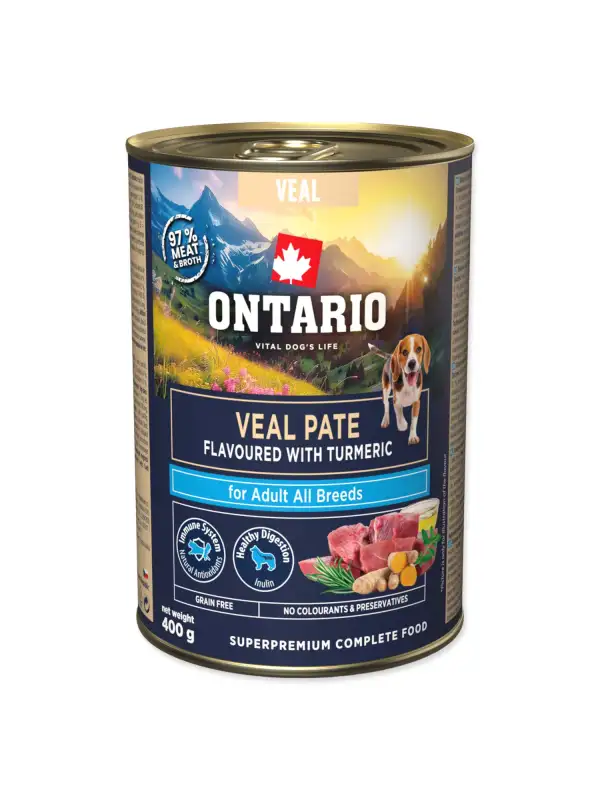 Konzerva Ontario Adult telecí pate s příchutí kurkumy 400g