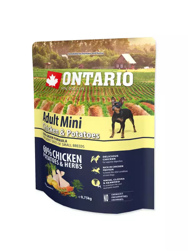 Krmivo Ontario Adult Mini Chicken & Potatoes 0,75kg