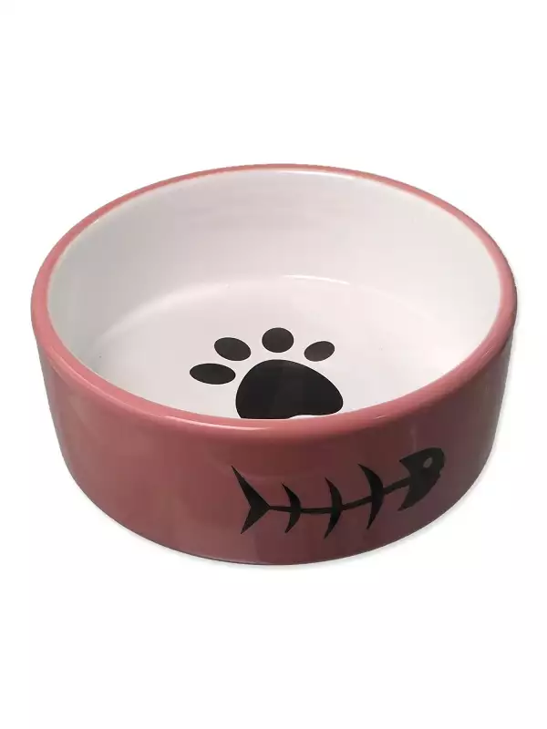 Miska Magic Cat keramická růžová/bílá 12,5x4,5cm 350ml